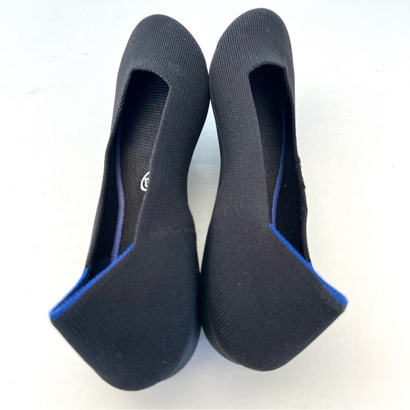 ROTHY’S The Flat Black w Blue Trim Soft Flexible Round Toe Slip On Flat Sz 8.5 - Picture 11 of 15